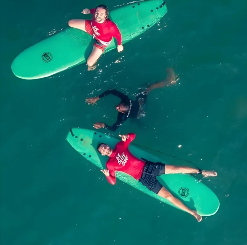 Surfing at Weligama Bay